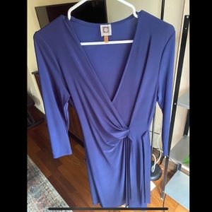 Anne Klein blue faux wrap dress